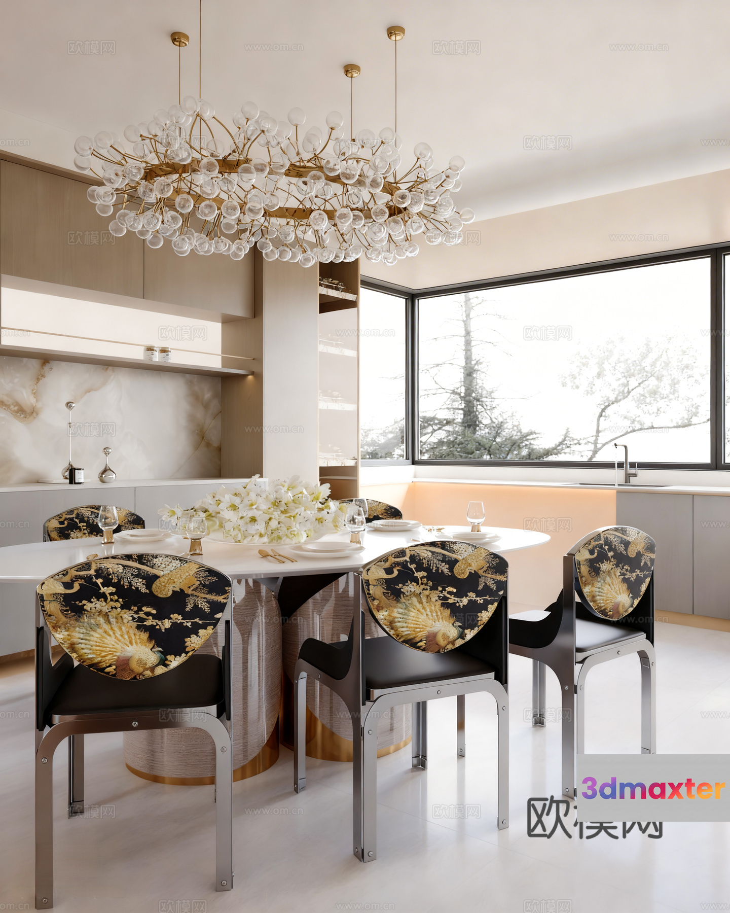 Modern Dining Room 3D Model - 20107 - VRAY Render