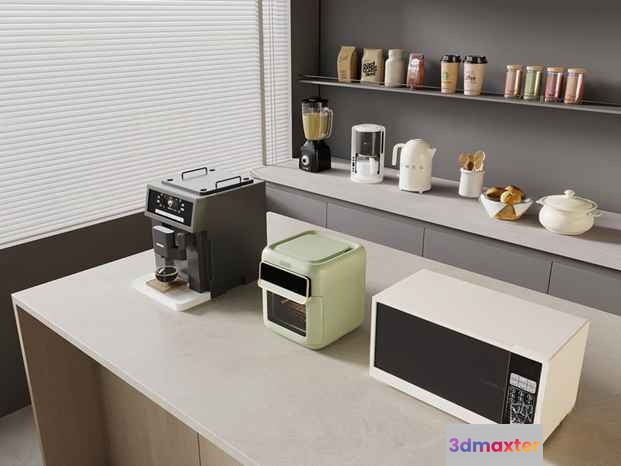 Modern Kitchen Appliances 3D Model - 4341 - VRAY Render