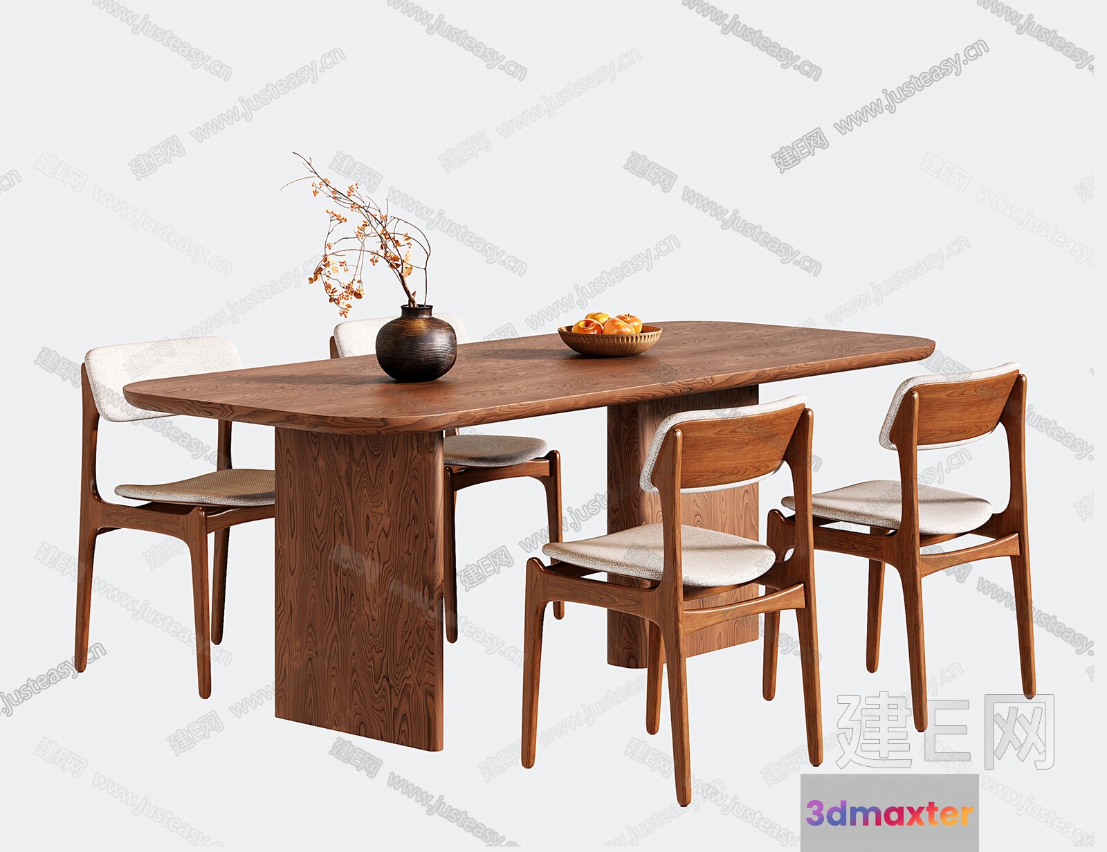 Wooden Dining Table 3D Model - 20983 - VRAY Render