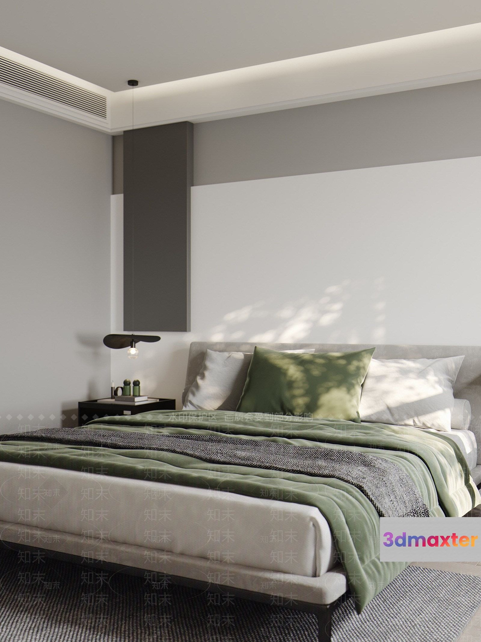 Modern Minimalist Bedroom 3D Model - 5178 - VRAY Render