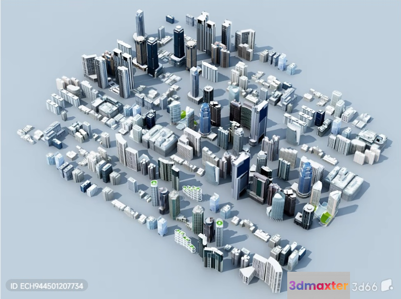 3D Cityscape 3D Model - 3654 - VRAY Render