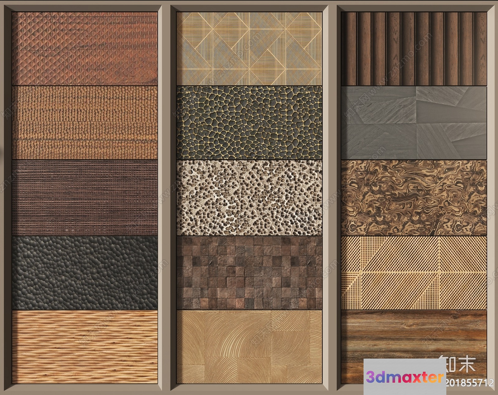 Wooden Wall Panels 3D Model - 9688 - VRAY Render