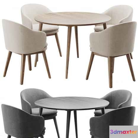 A Round Table With Two Chairs 3D Model - 13474 - CORONA Render