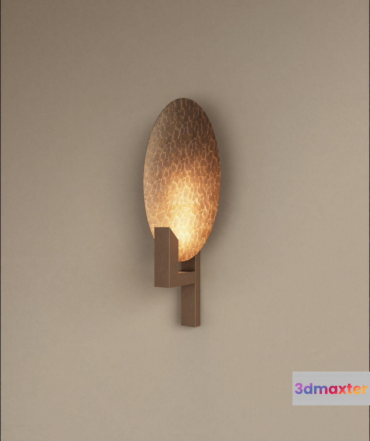 A Light Fixture With A Gold Textured Shade 3D Model - 19095 - VRAY Render