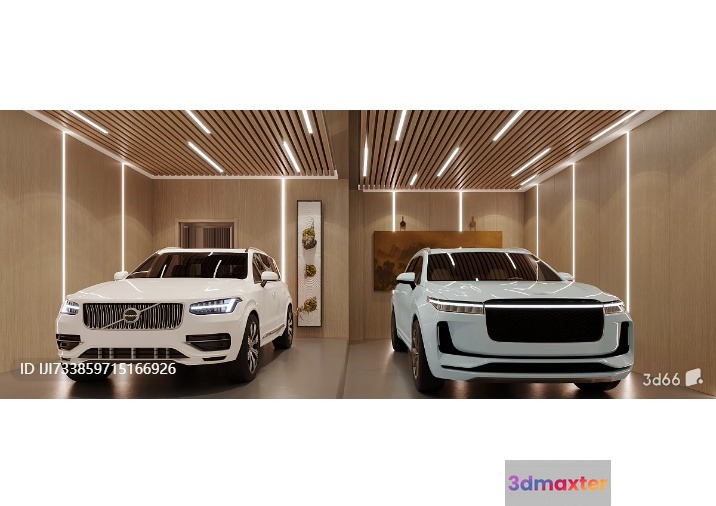 Modern Garage With Two Cars 3D Model - 14944 - VRAY Render