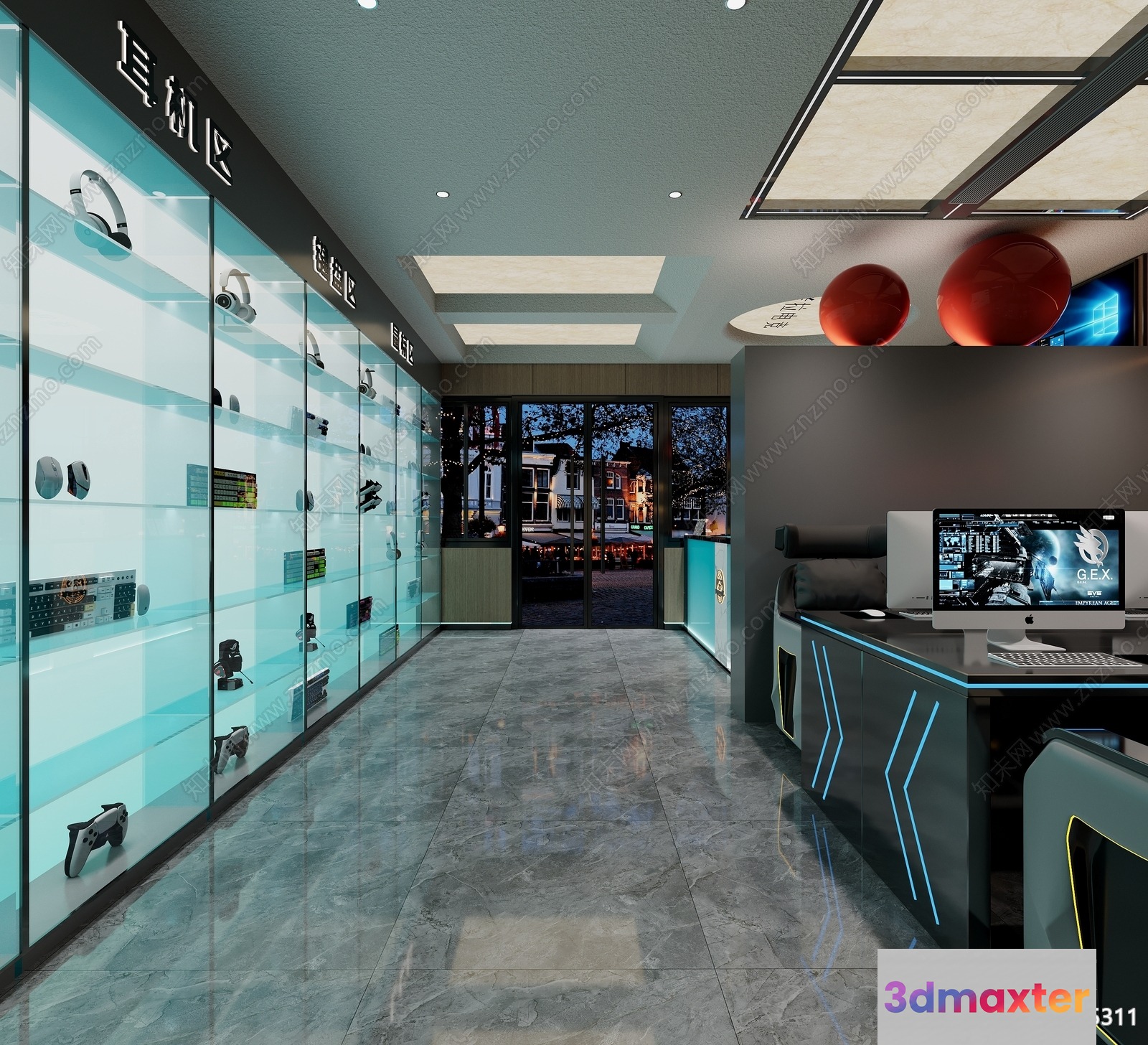 Modern Office Space 3D Model - 6720 - VRAY Render