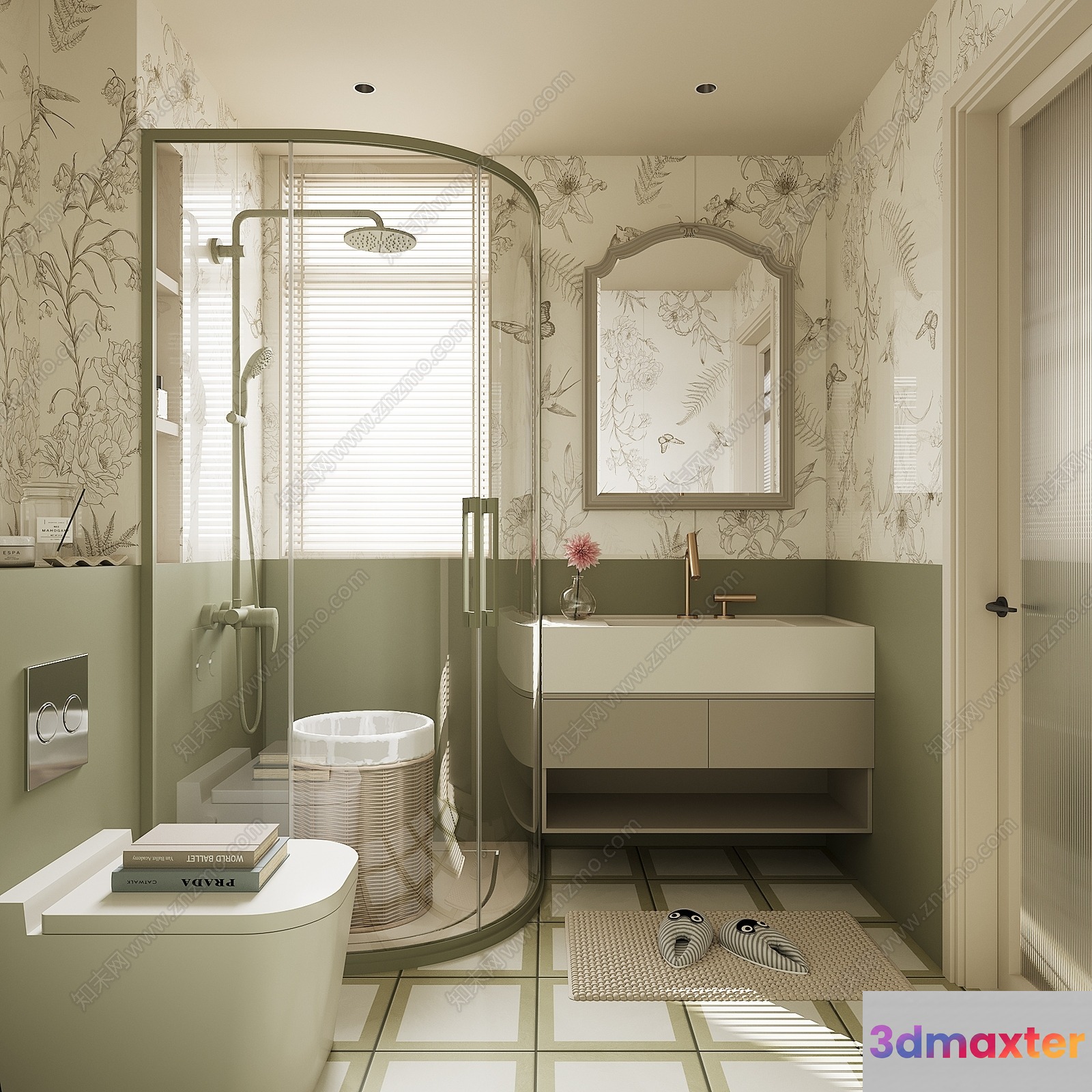 A Bathroom With A Modern Style 3D Model - 6703 - VRAY Render