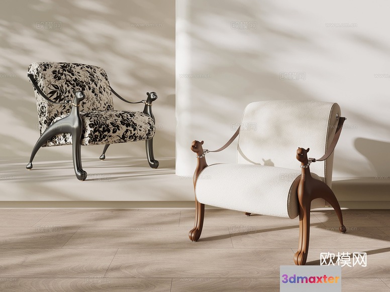 A Chair With A Dog Design 3D Model - 14624 - VRAY Render