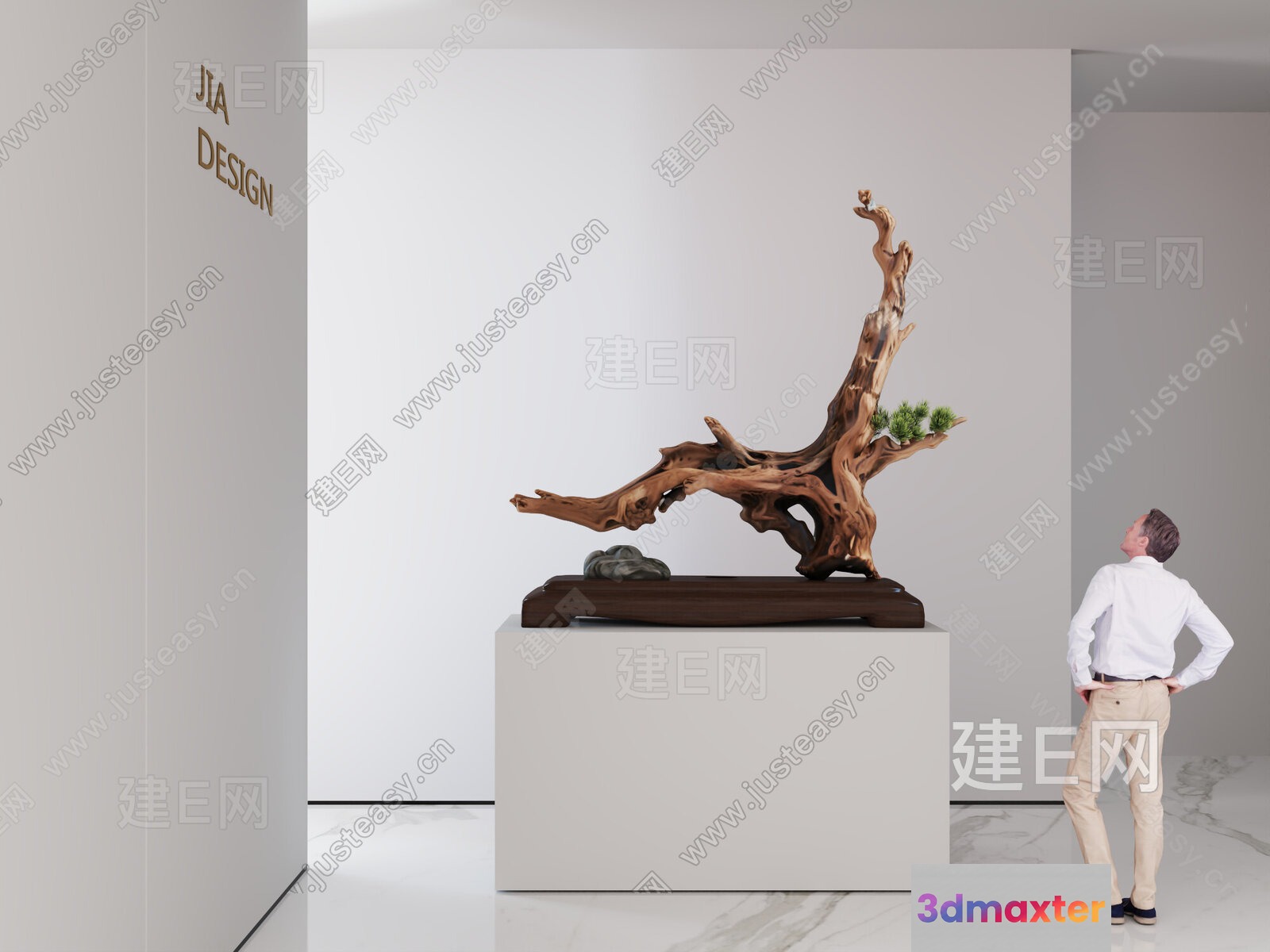 A Man In A White Shirt And Khaki Pants 3D Model - 7294 - VRAY Render