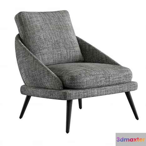 Gray Upholstered Chair 3D Model - 20614 - CORONA Render