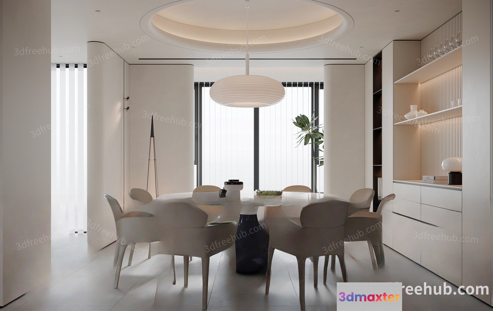 Modern Dining Room 3D Model - 18583 - VRAY Render