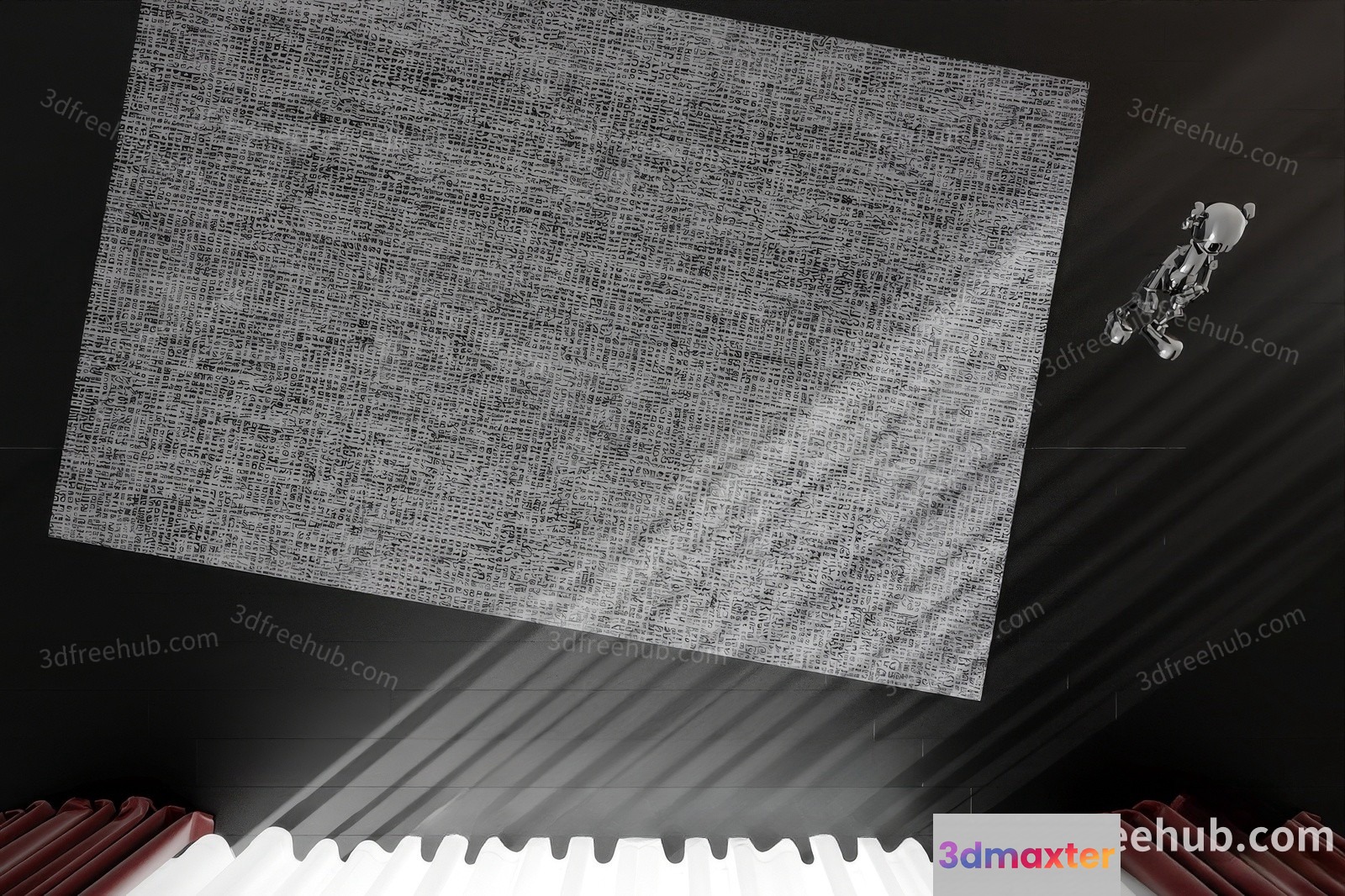 A 3D Model Of A Rectangular Object 3D Model - 19285 - VRAY Render