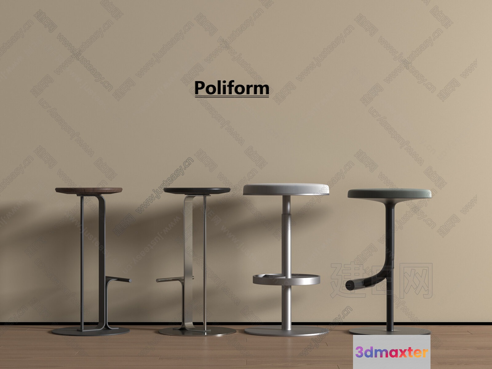 Modern Bar Stools 3D Model - 7810 - VRAY Render