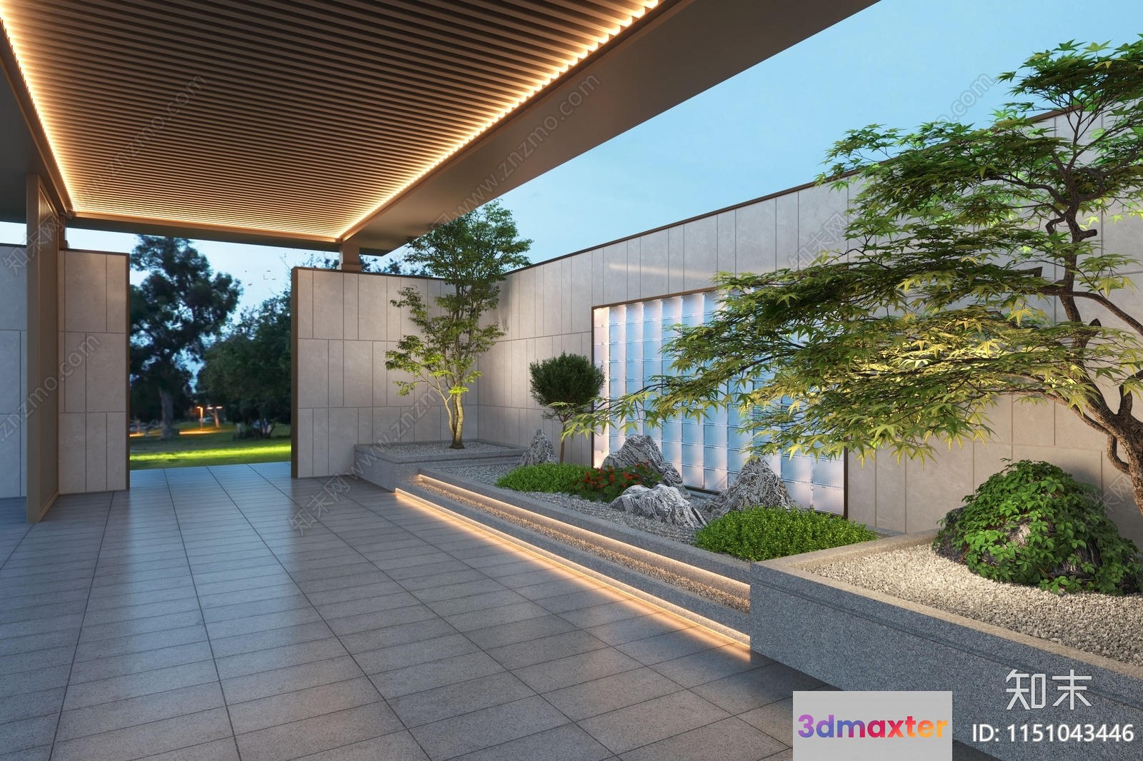 Modern Asian Garden 3D Model - 11193 - VRAY Render