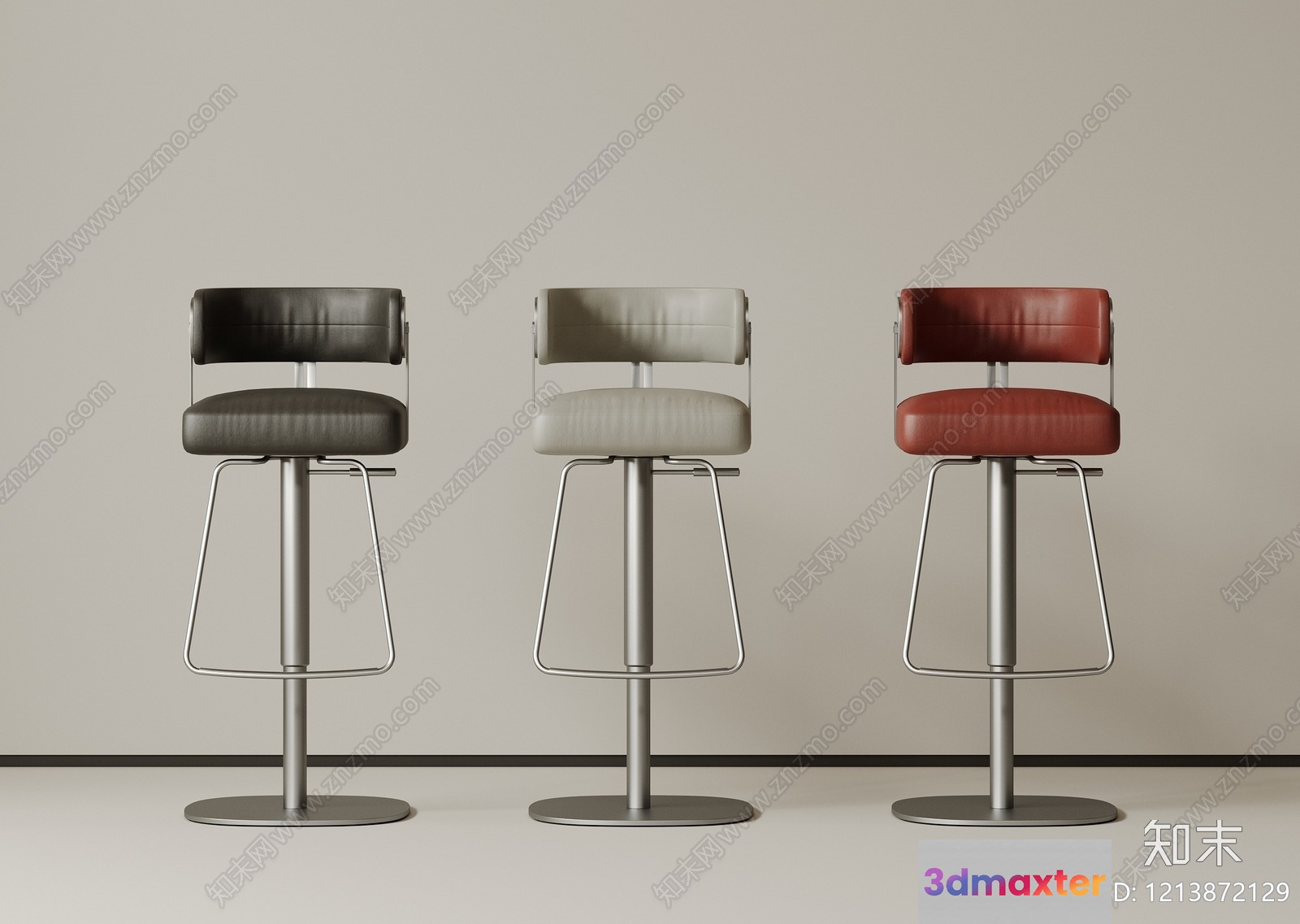 Modern Bar Stools 3D Model - 16188 - VRAY Render