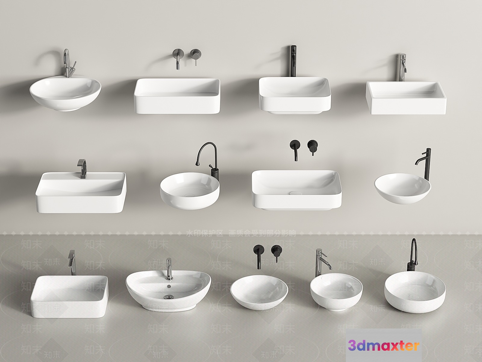 Modern White Sink 3D Model - 7424 - VRAY Render