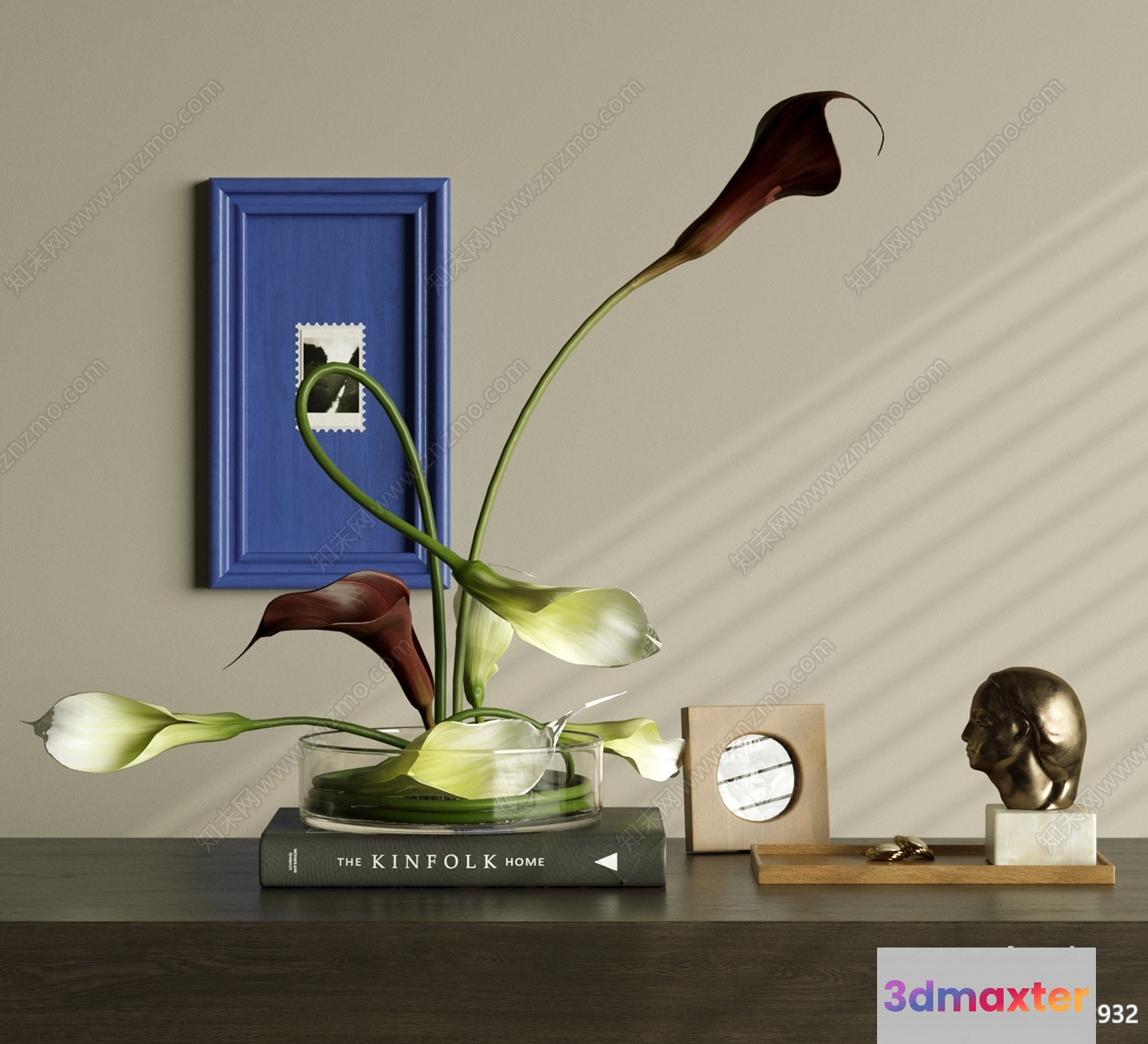 A Single Flower In A Glass Vase 3D Model - 14166 - VRAY Render