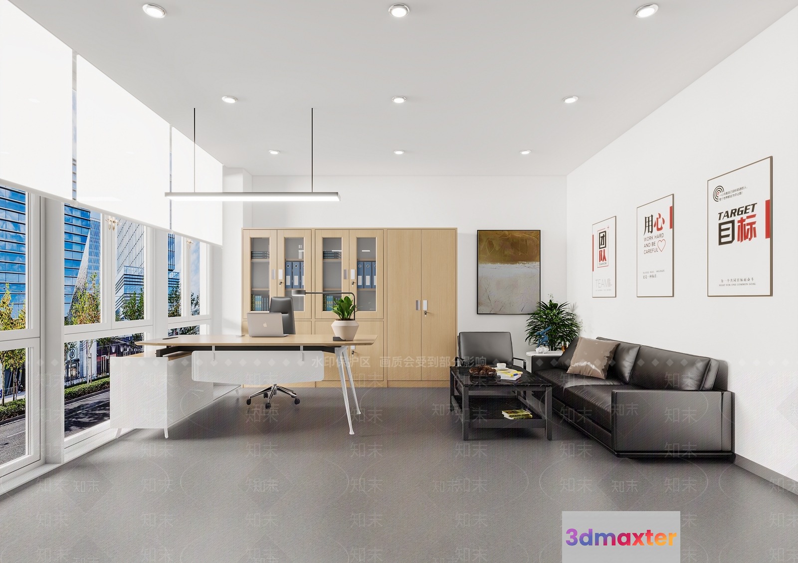 Modern Office Space 3D Model - 14486 - VRAY Render