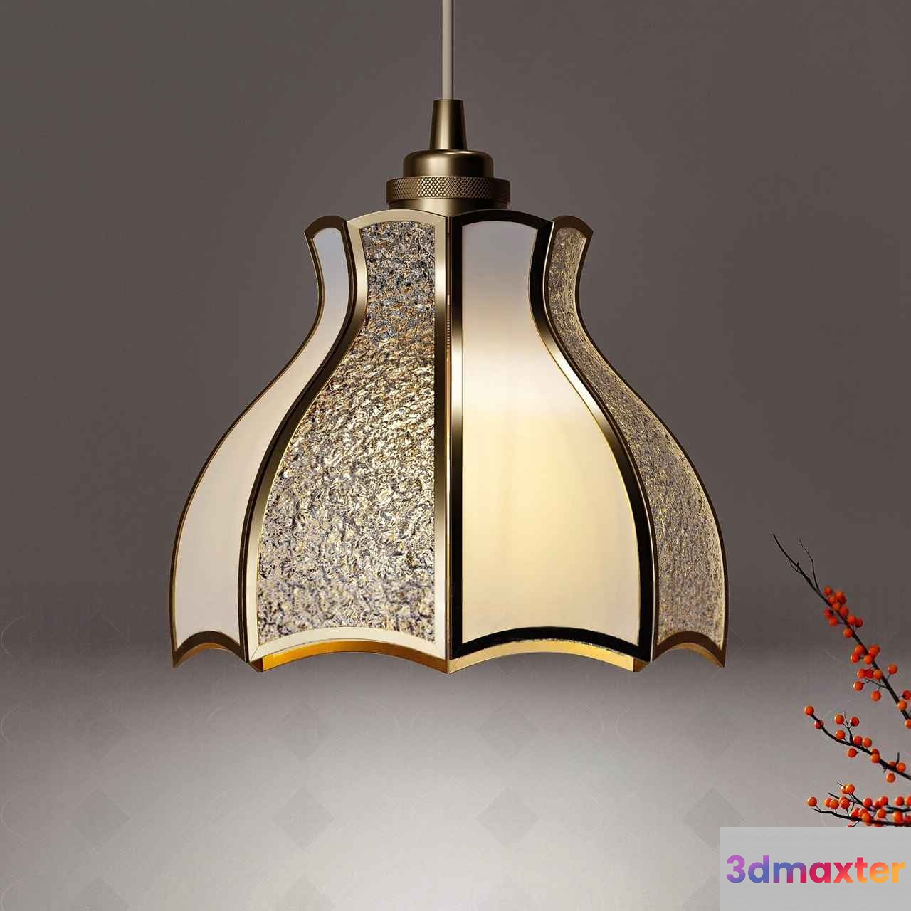 Gold Light Fixture 3D Model - 15228 - VRAY Render