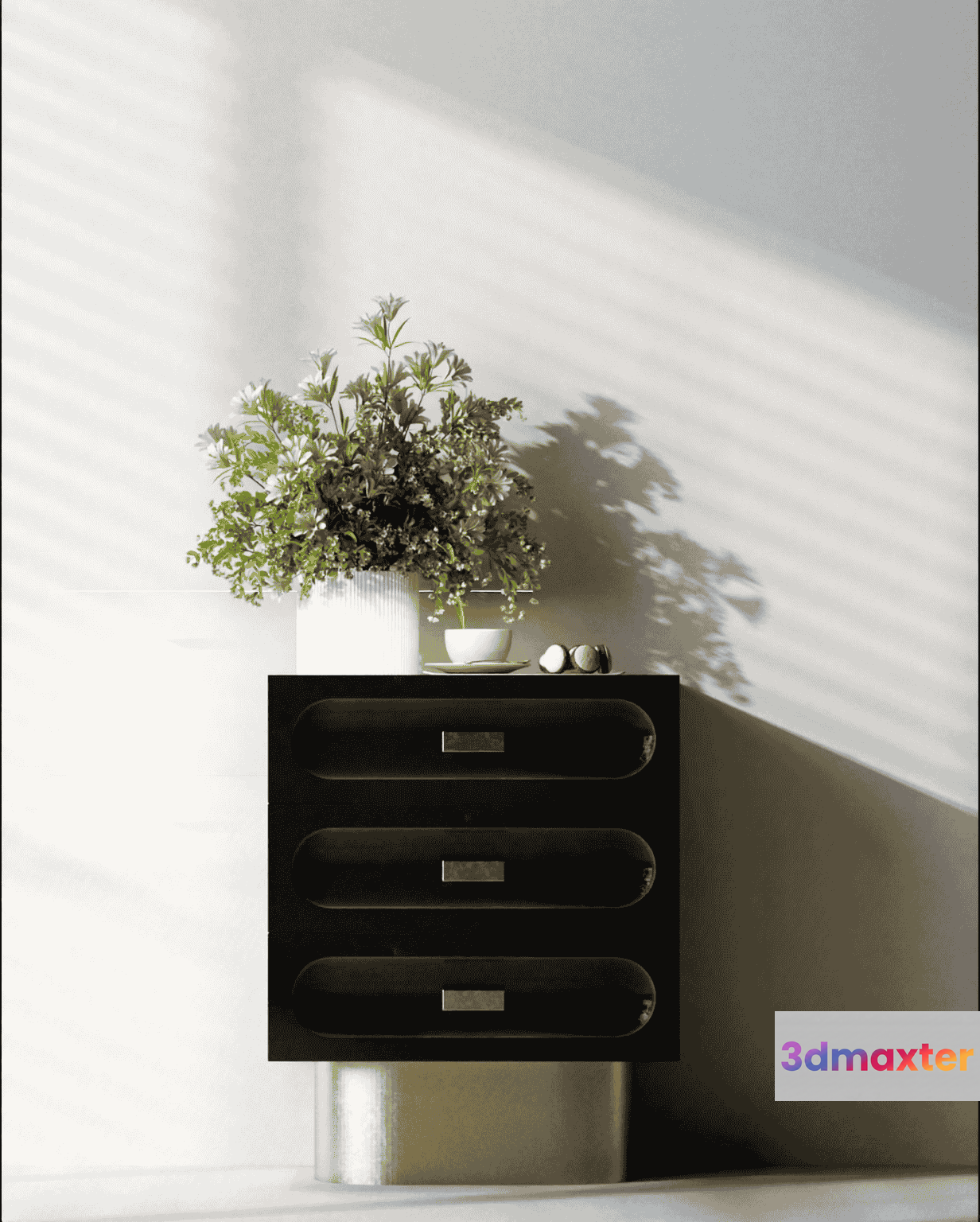 A Black Dresser 3D Model - 15002 - VRAY Render