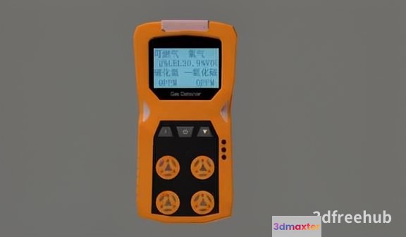 A Digital Device With An Orange And Black Design 3D Model - 22611 - VRAY Render