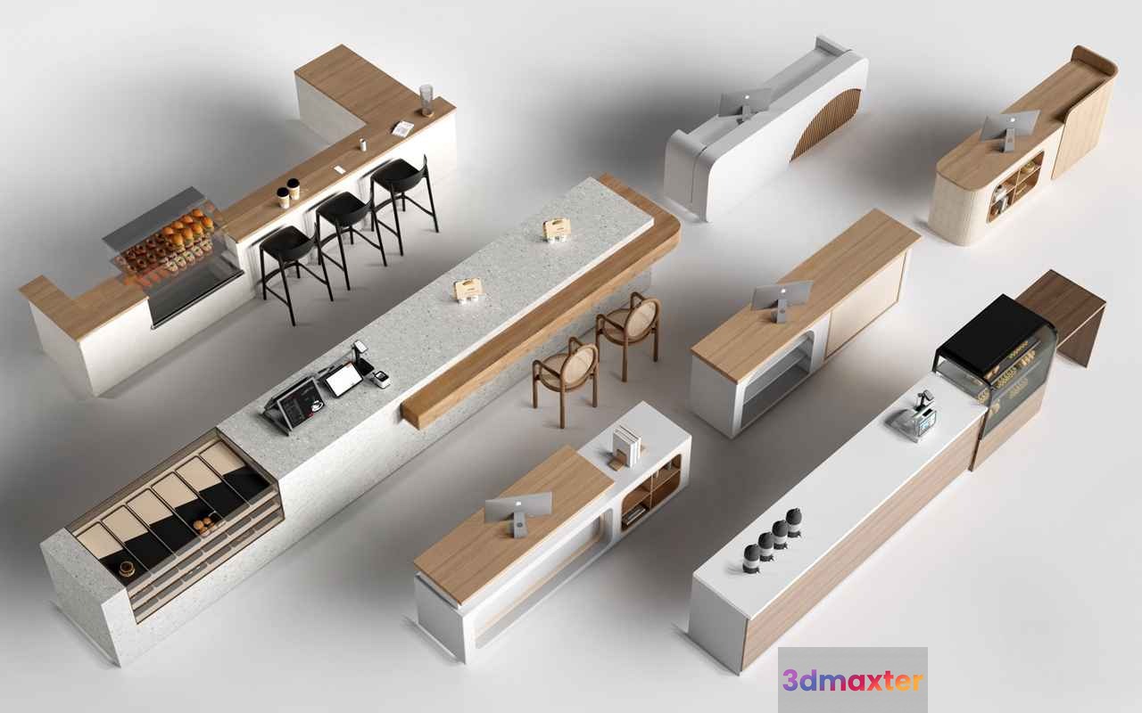 Modern Kitchen Setup 3D Model - 344 - VRAY Render