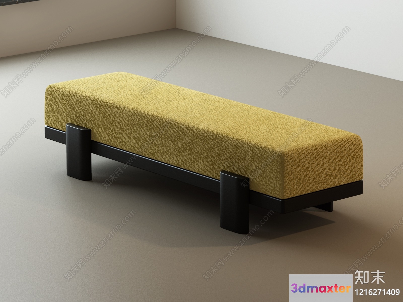 Modern Yellow Bench 3D Model - 13442 - VRAY Render