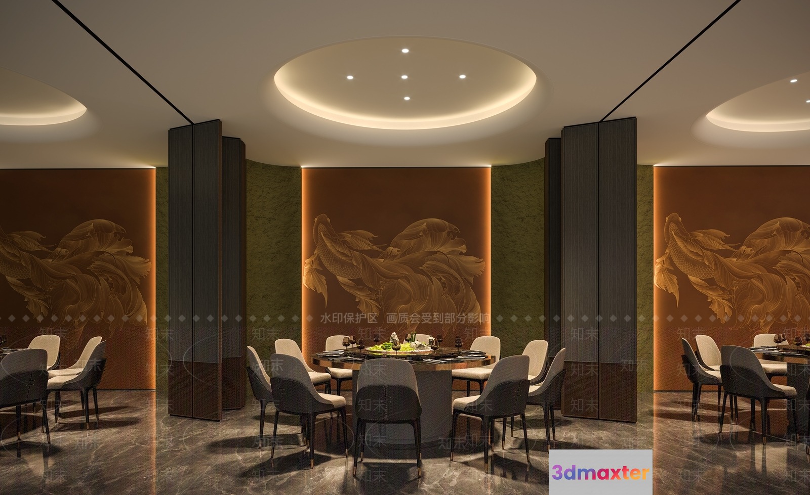 A Modern Dining Room 3D Model - 1128 - CORONA Render