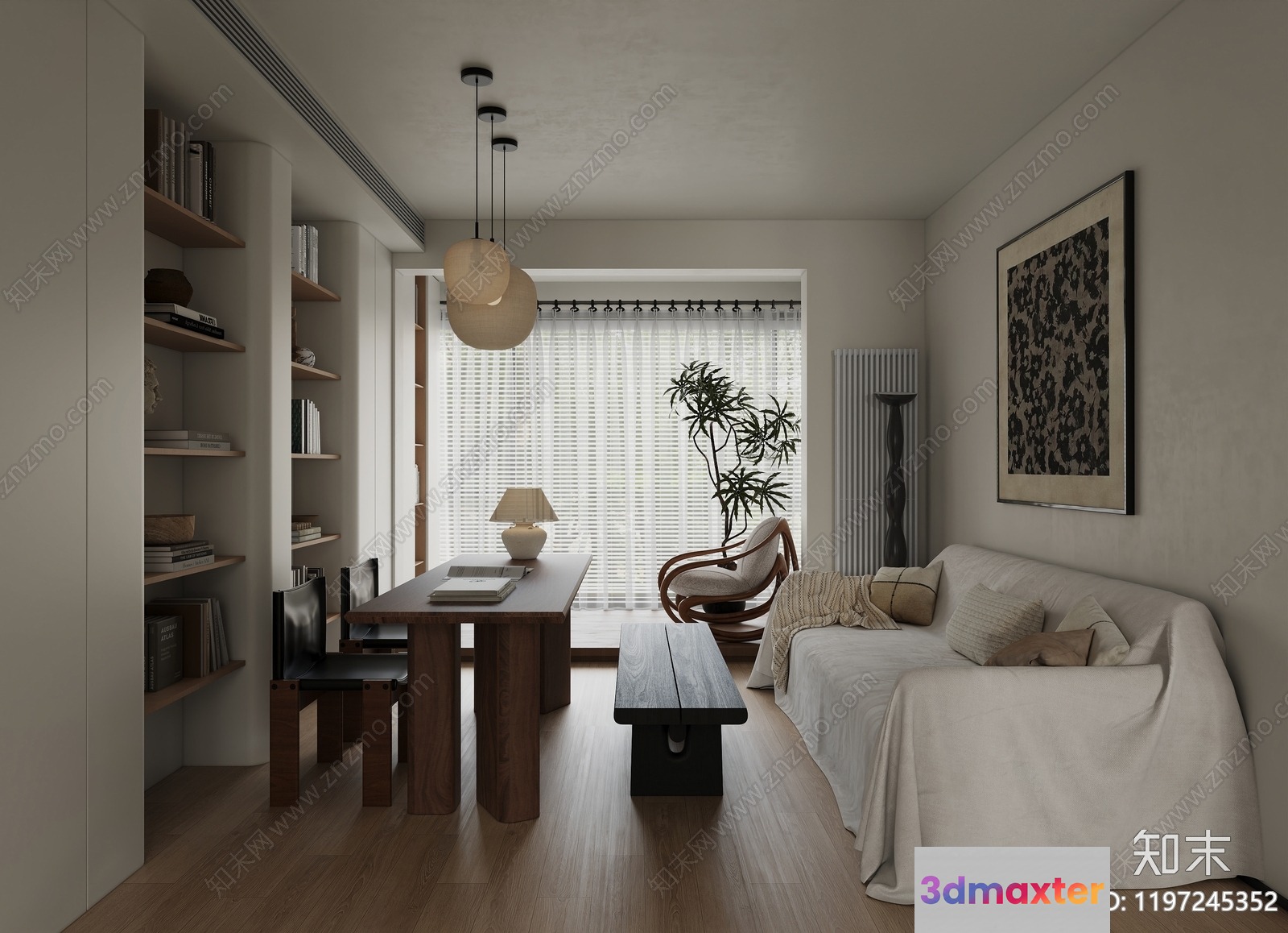 Modern Living Room 3D Model - 11003 - CORONA Render