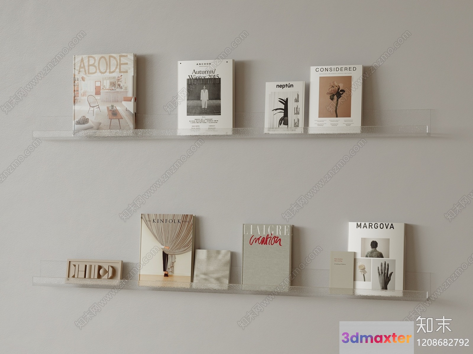 Minimalist Bookshelf 3D Model - 255 - CORONA Render
