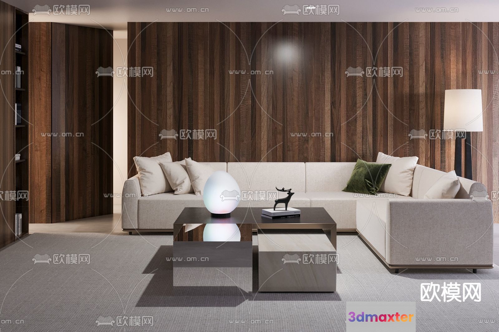 Modern Living Room 3D Model - 21065 - VRAY Render