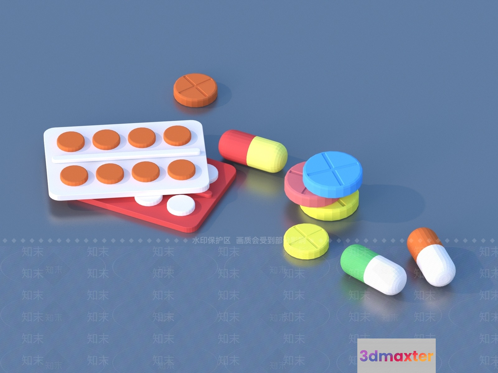 Pills And Capsules 3D Model - 22165 - VRAY Render