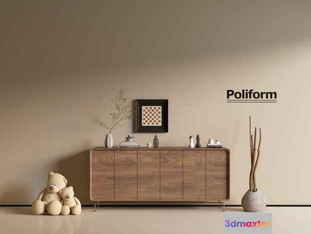 Modern Wooden Furniture 3D Model - 9798 - VRAY Render