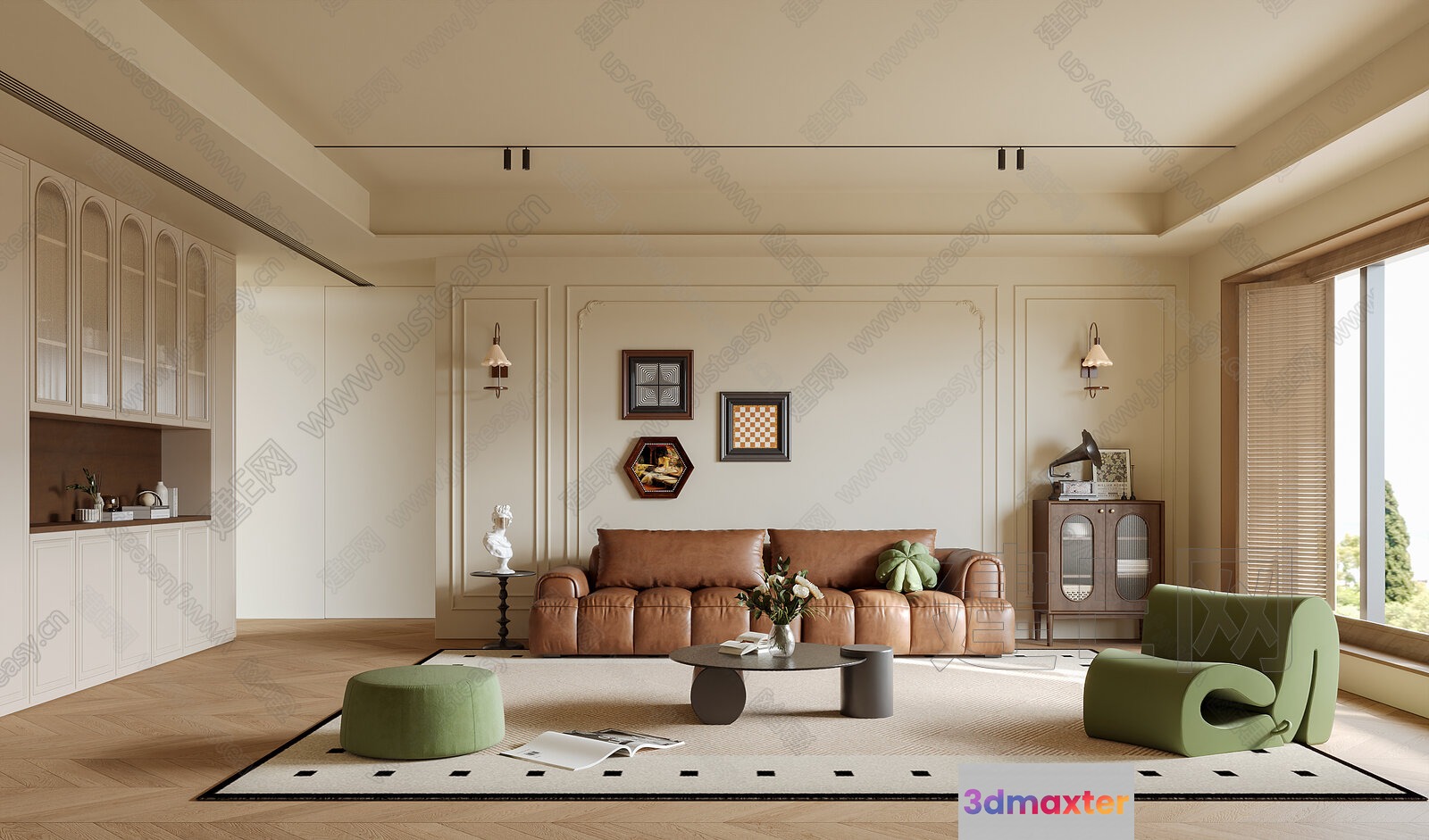 Modern Living Room 3D Model - 22373 - VRAY Render