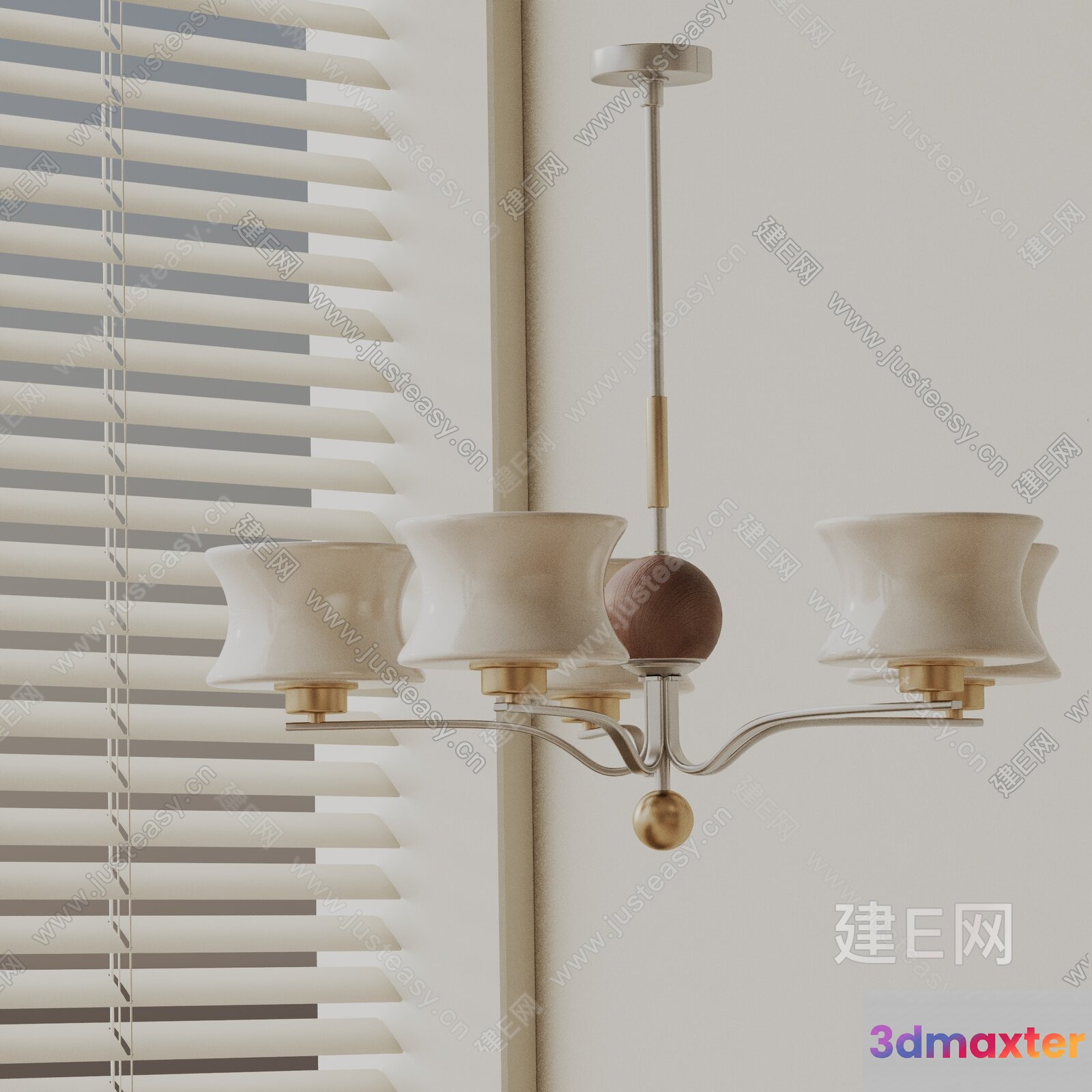 Gold Light Fixture 3D Model - 10098 - VRAY Render