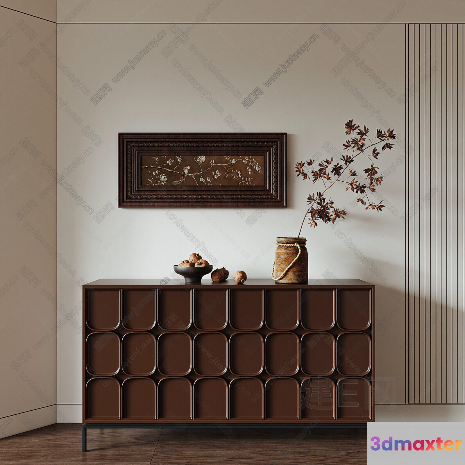 Mid-Century Modern Dresser 3D Model - 15961 - VRAY Render