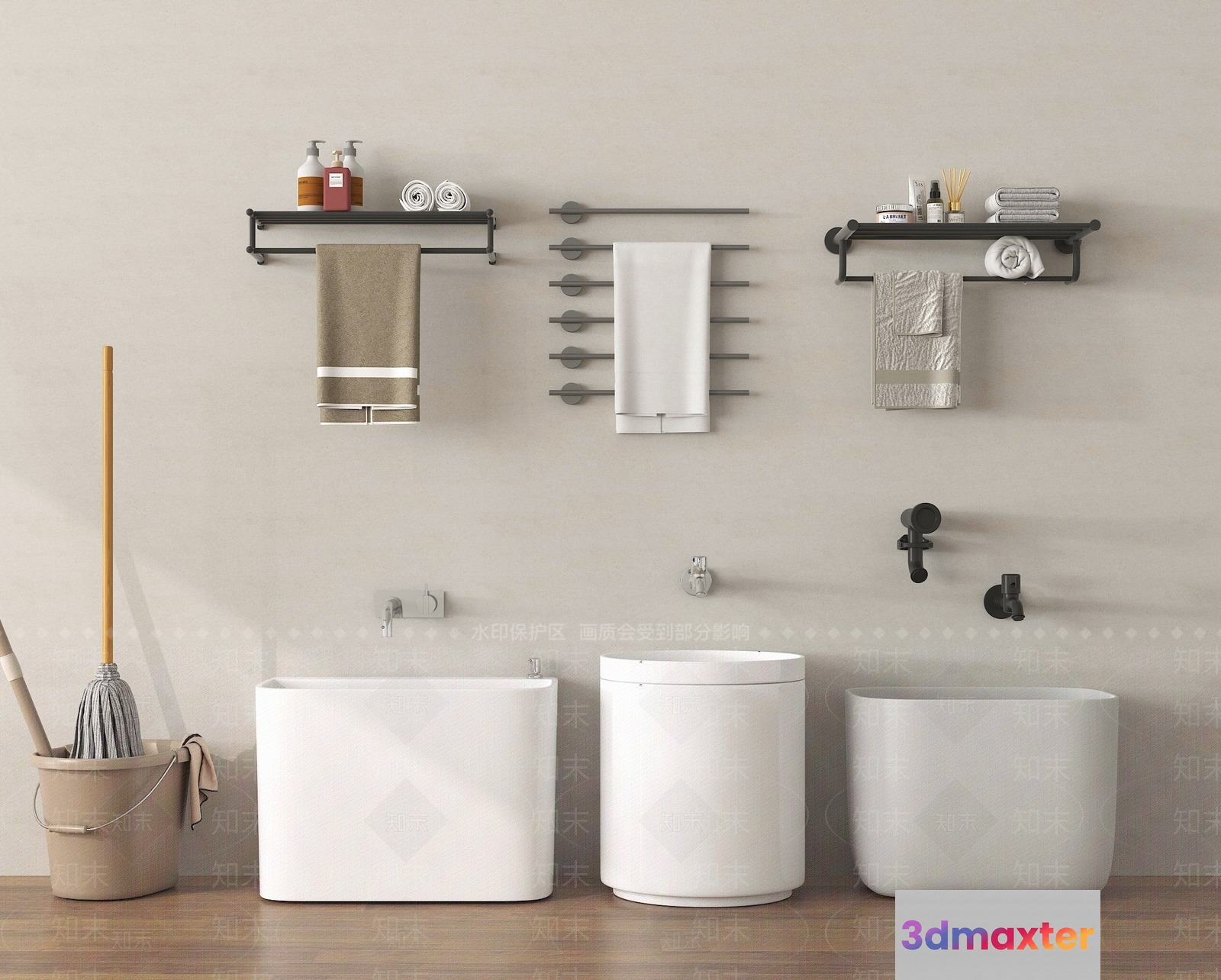 A Modern Bathroom 3D Model - 18159 - VRAY Render