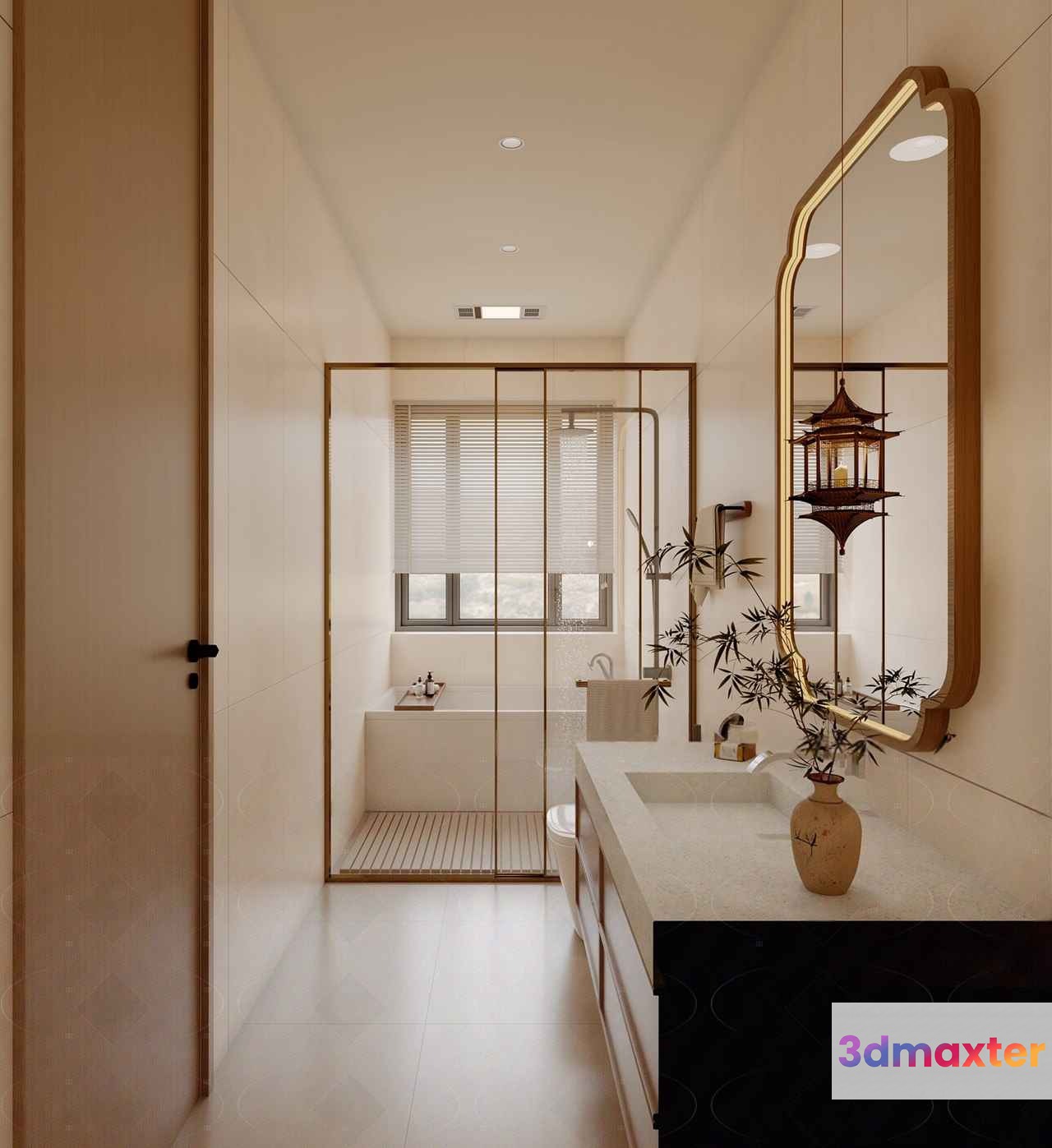 Modern Asian Bathroom 3D Model - 10411 - VRAY Render