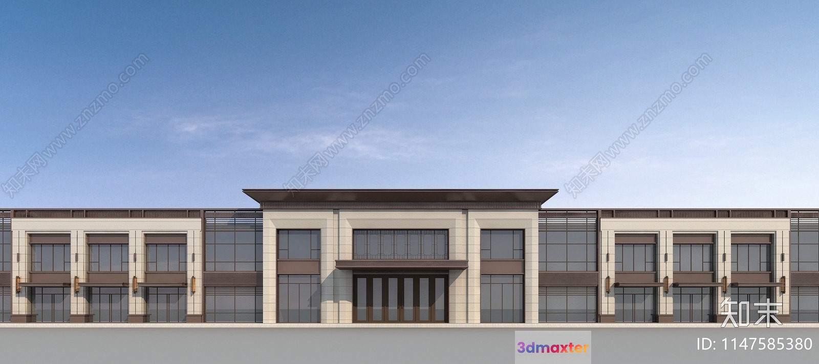 A Building With A Modern Design 3D Model - 10825 - VRAY Render