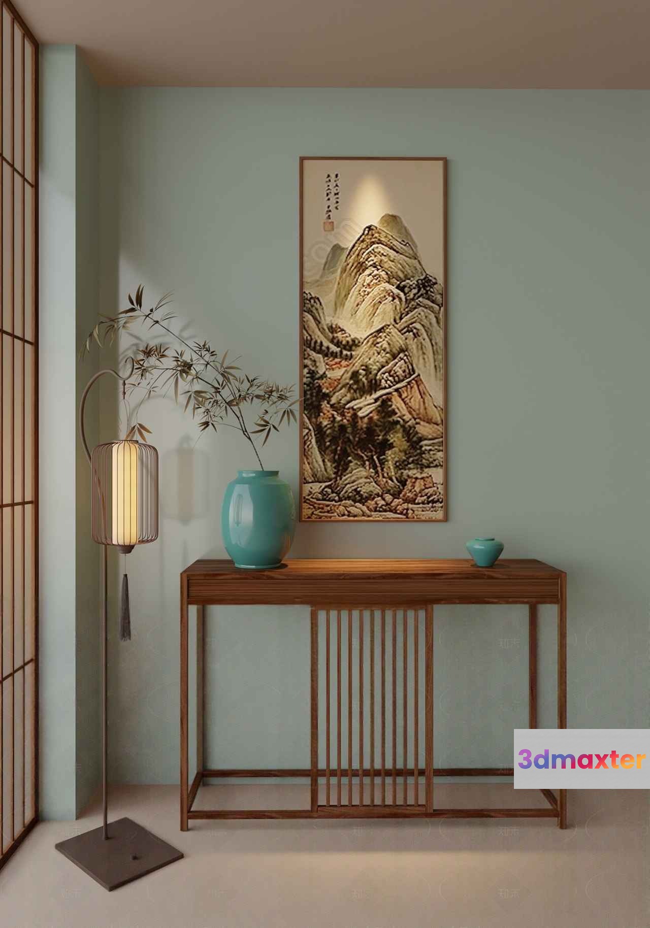 A Japanese-Style Console Table 3D Model - 15038 - CORONA Render