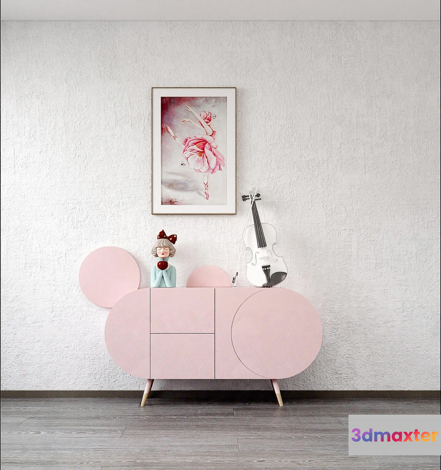 Modern Pink Furniture 3D Model - 6714 - VRAY Render
