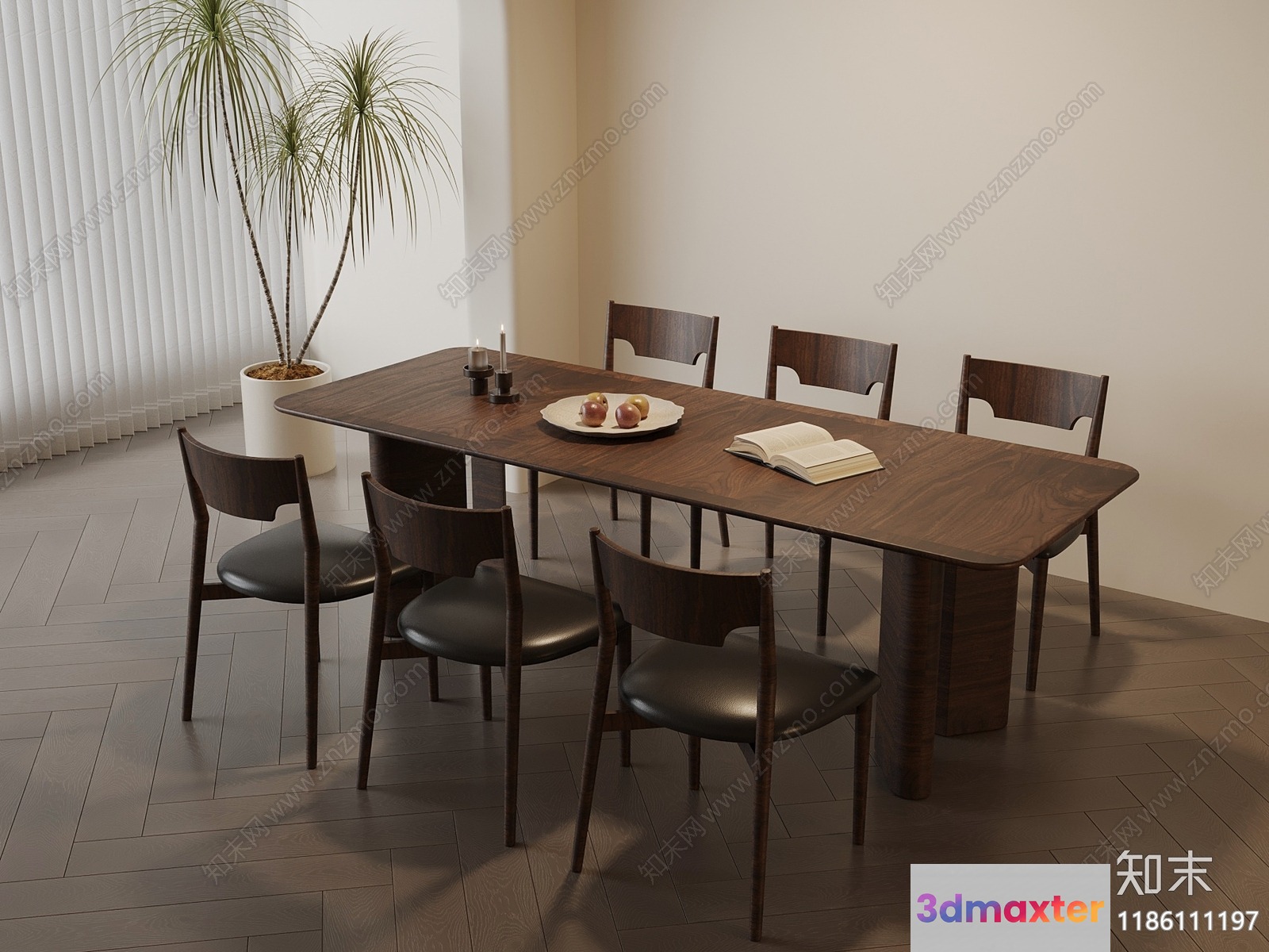 Modern Dining Table 3D Model - 6749 - VRAY Render