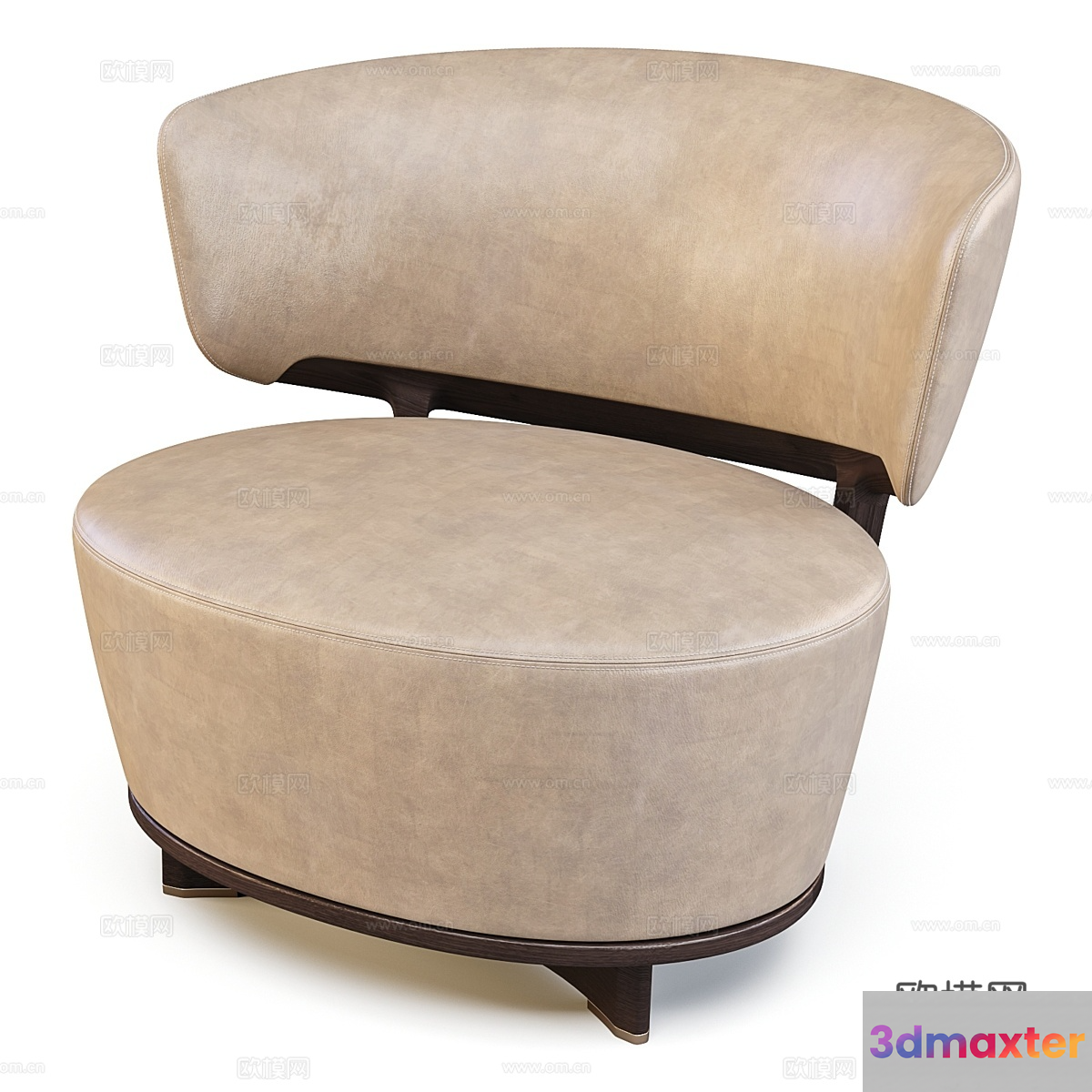 A Tan Leather Chair 3D Model - 5246 - VRAY Render
