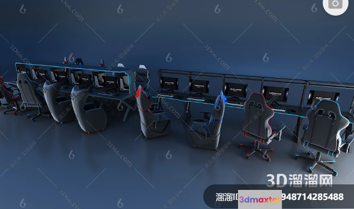 Modern Gaming Setup 3D Model - 8987 - VRAY Render