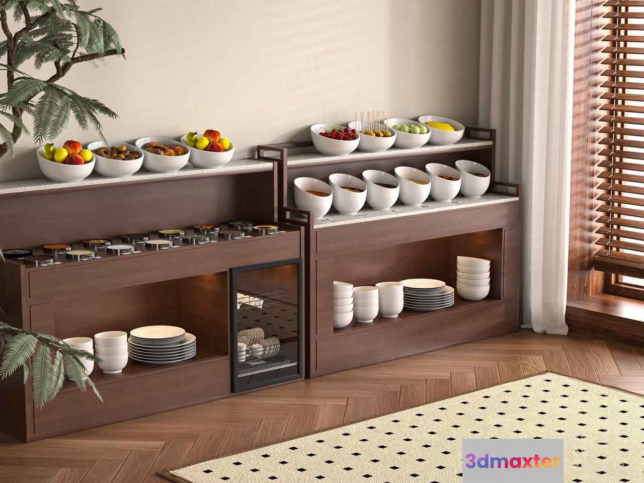Modern Kitchen Setup 3D Model - 20360 - VRAY Render
