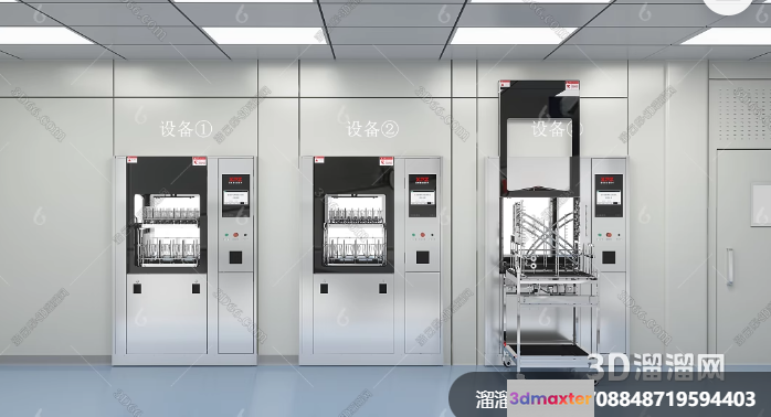 Modern Laboratory Equipment 3D Model - 16881 - VRAY Render