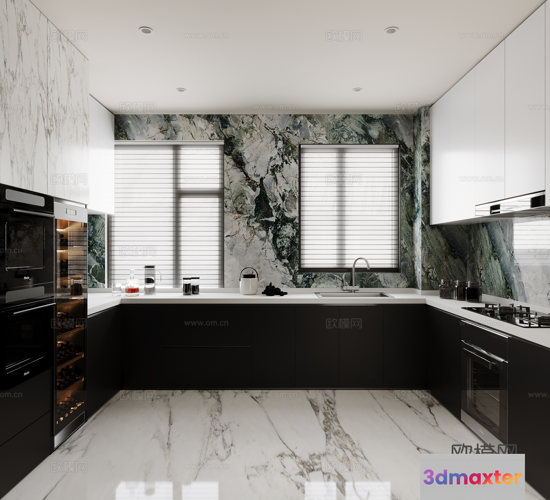 Modern Kitchen 3D Model - 13324 - VRAY Render