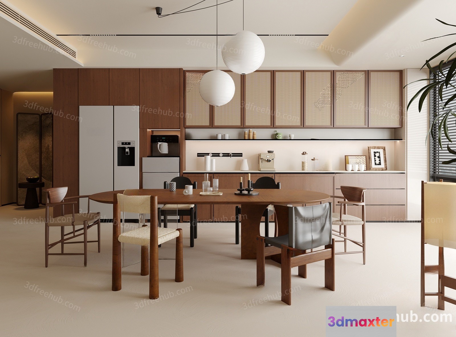 Modern Dining Room 3D Model - 22200 - VRAY Render