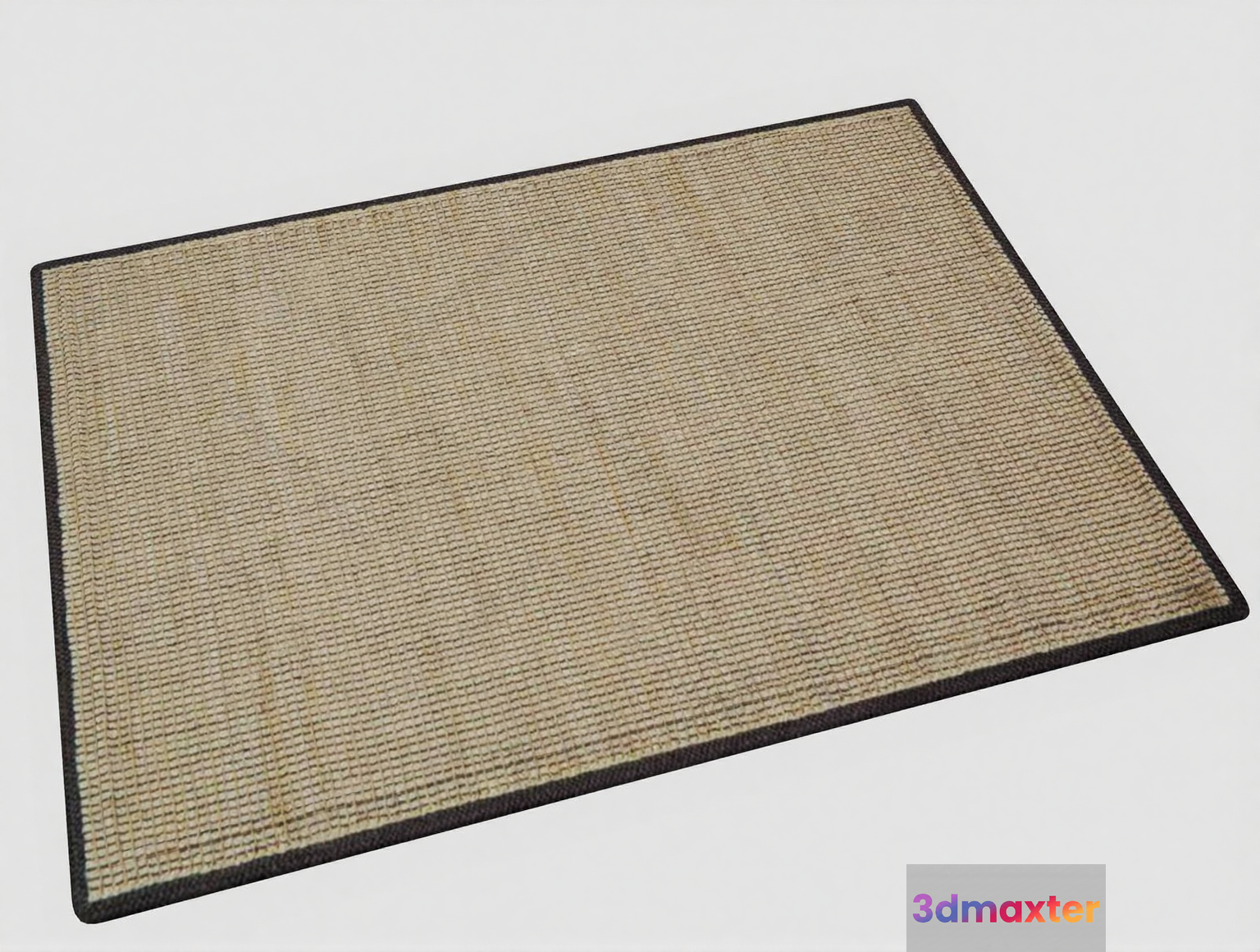 A Rectangular Rug With A Beige And Black Border 3D Model - 16264 - VRAY Render