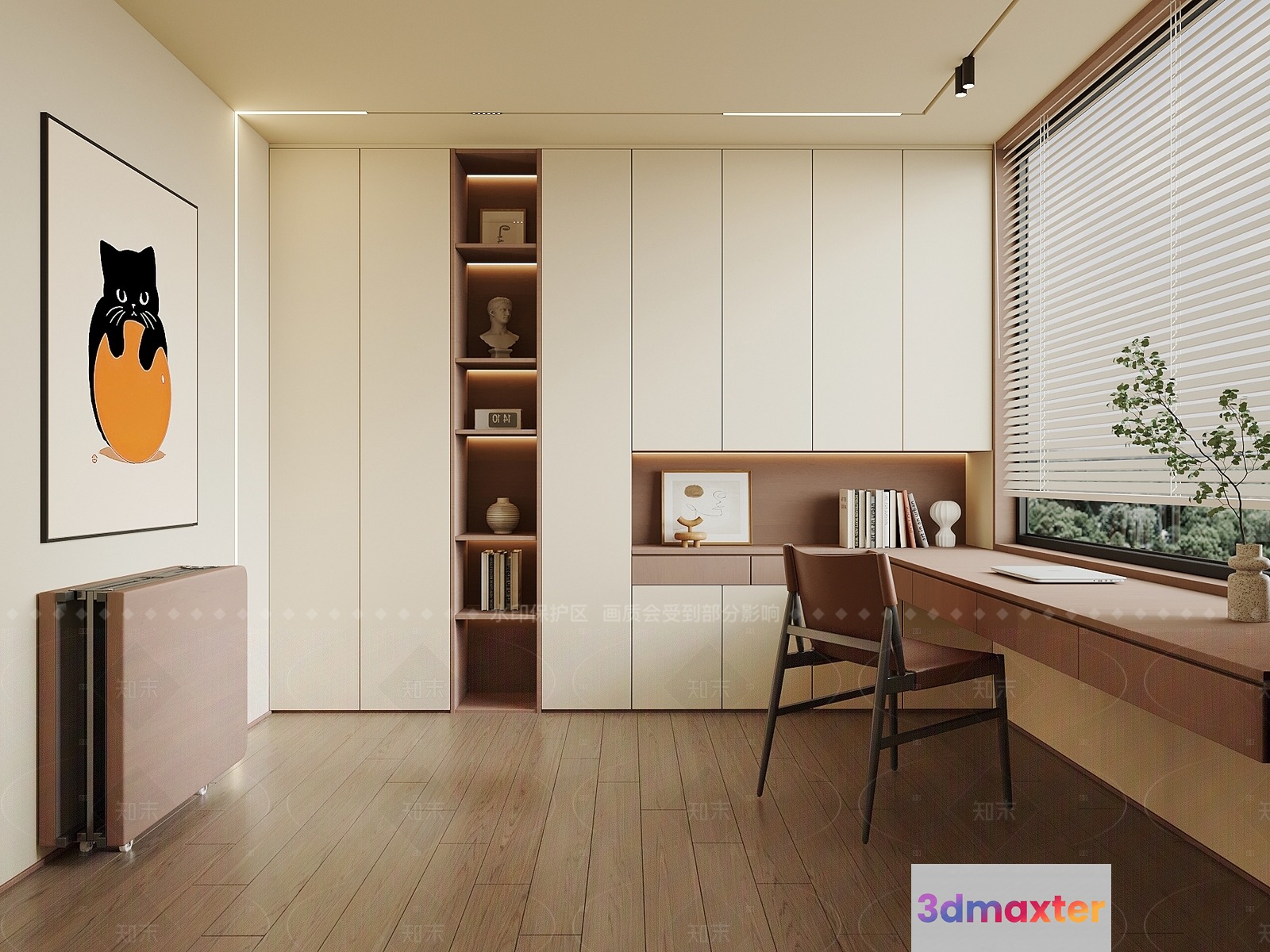 Modern Home Office 3D Model - 20342 - VRAY Render